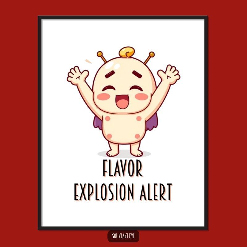 Funny Souvlaki Joyful Exclaim Poster - Vibrant Comical Food Art Gift