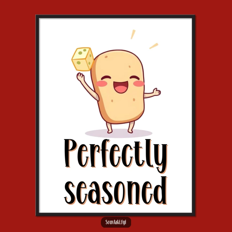 Funny Souvlaki Poster: Delicious Wall Art Capturing Greek Food Humor Gift