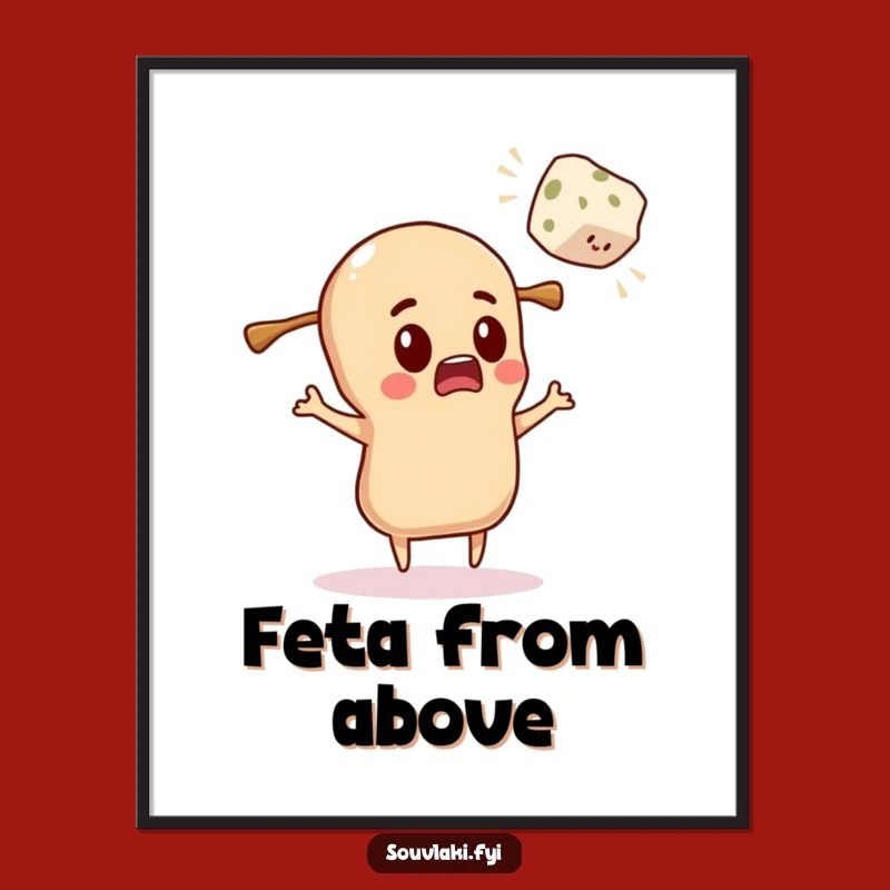 Funny Surprised Souvlaki Poster: Feta Drama Art