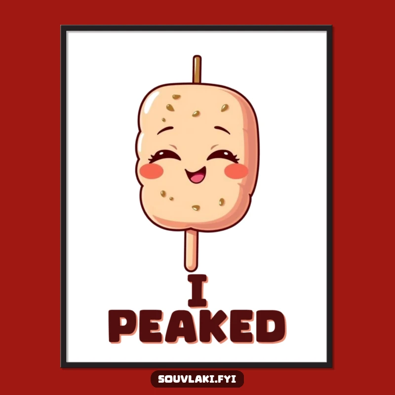 Funny Souvlaki Pride Poster - Beaming Skewer Character Wall Art