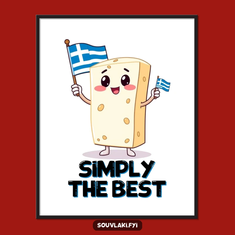 Funny Feta Cheese Poster: Display Your Greek Culinary Pride