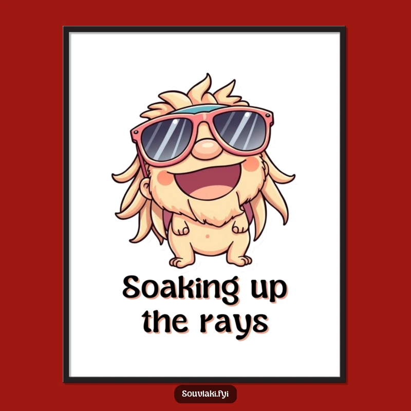 Funny Souvlaki Sunshine Poster: Cool Character Art for Bright Spaces