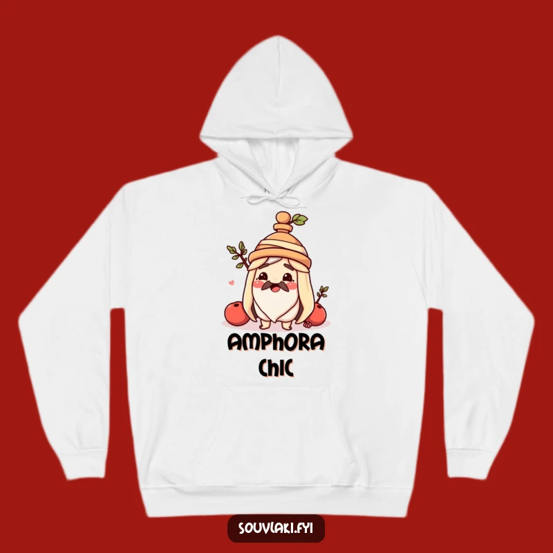 Cozy Souvlaki Amphora Hat Hoodie: Funny Greek Skewer for Warmth and Smiles