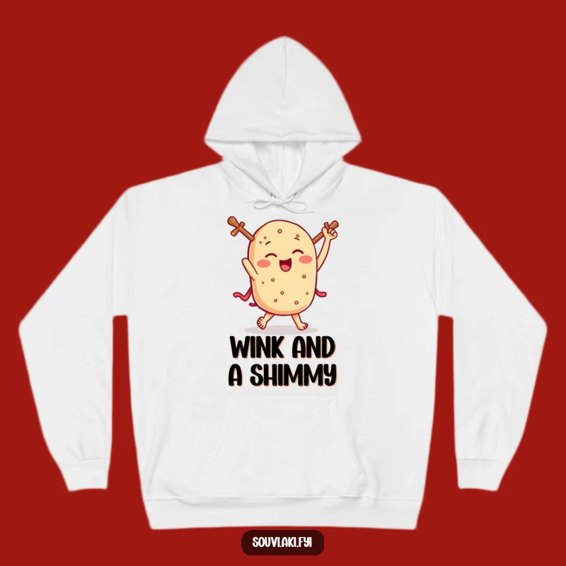 Cozy Souvlaki Jig Hoodie: Funny Winking Greek Food for Ultimate Comfort