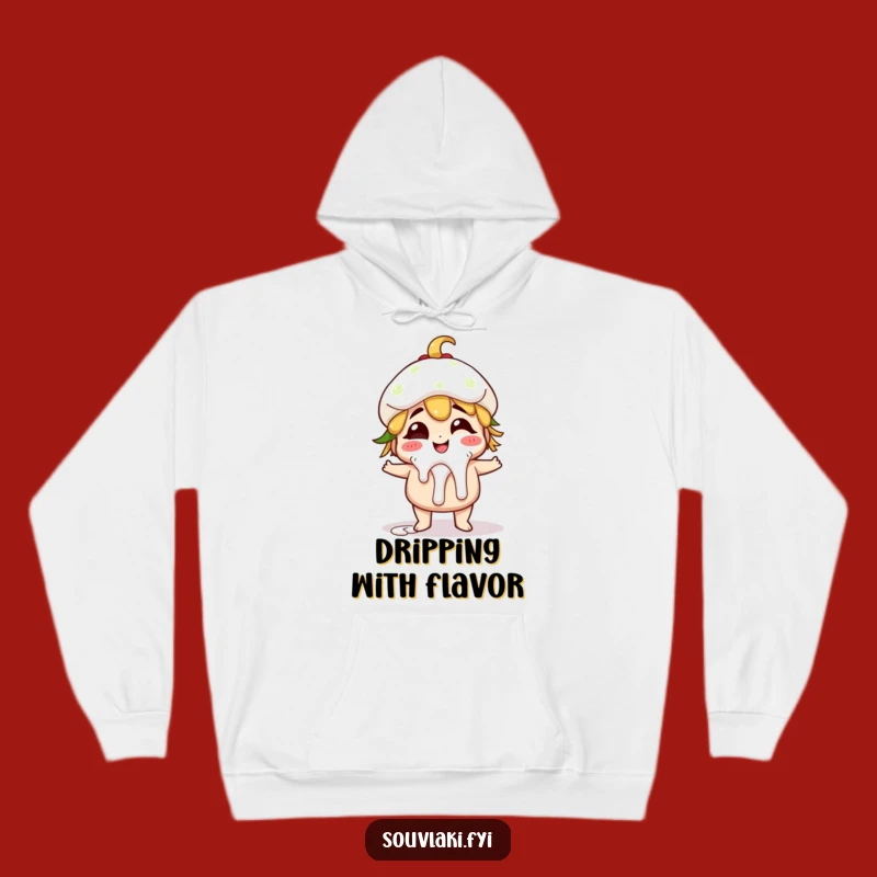 Cozy Funny Gyro Hoodie: Giggling Greek Food Character Comfort