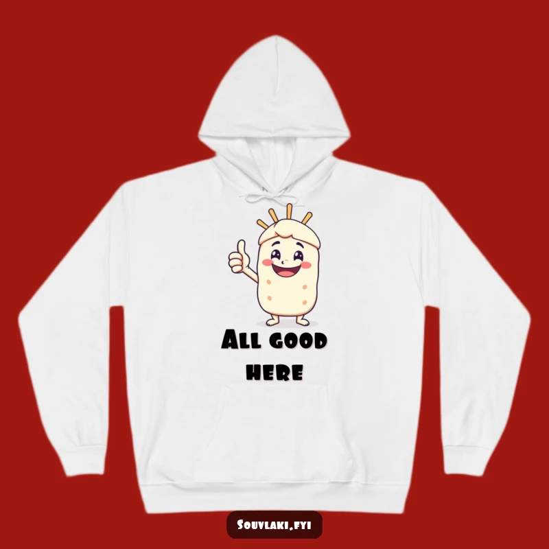 Funny Souvlaki Thumbs Up Hoodie - Cozy Happy Skewer Character Sweatshirt
