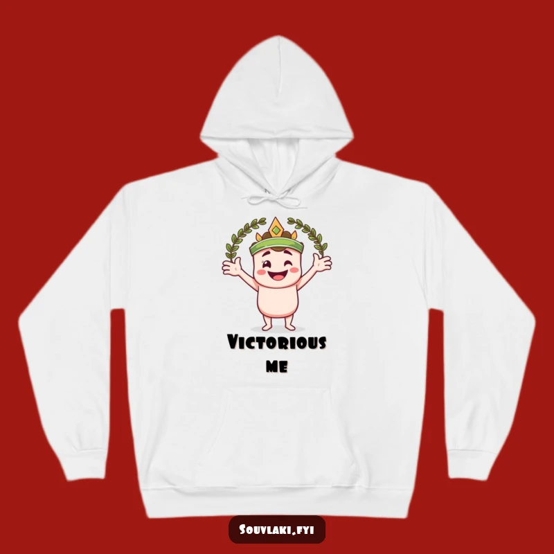 Funny Souvlaki Laurel Wreath Hoodie - Cozy Victorious Skewer Sweatshirt