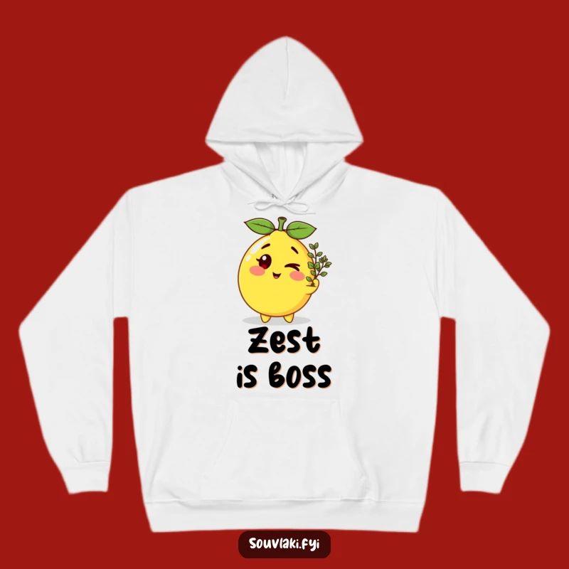 Funny Winking Lemon Hoodie - Cozy & Hilarious Citrus Character Apparel