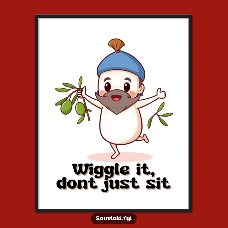 Free Printable Wall Art: Dancing Souvlaki Olive Branch Funny Decor