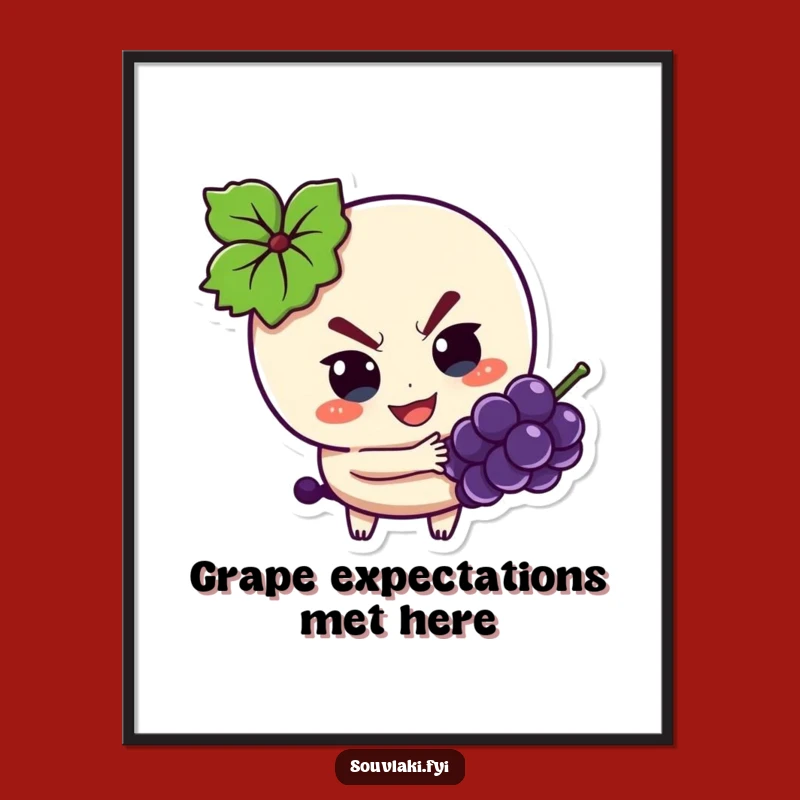 Free Printable Wall Art: Sneaky Souvlaki Grape Funny Downloadable Decor