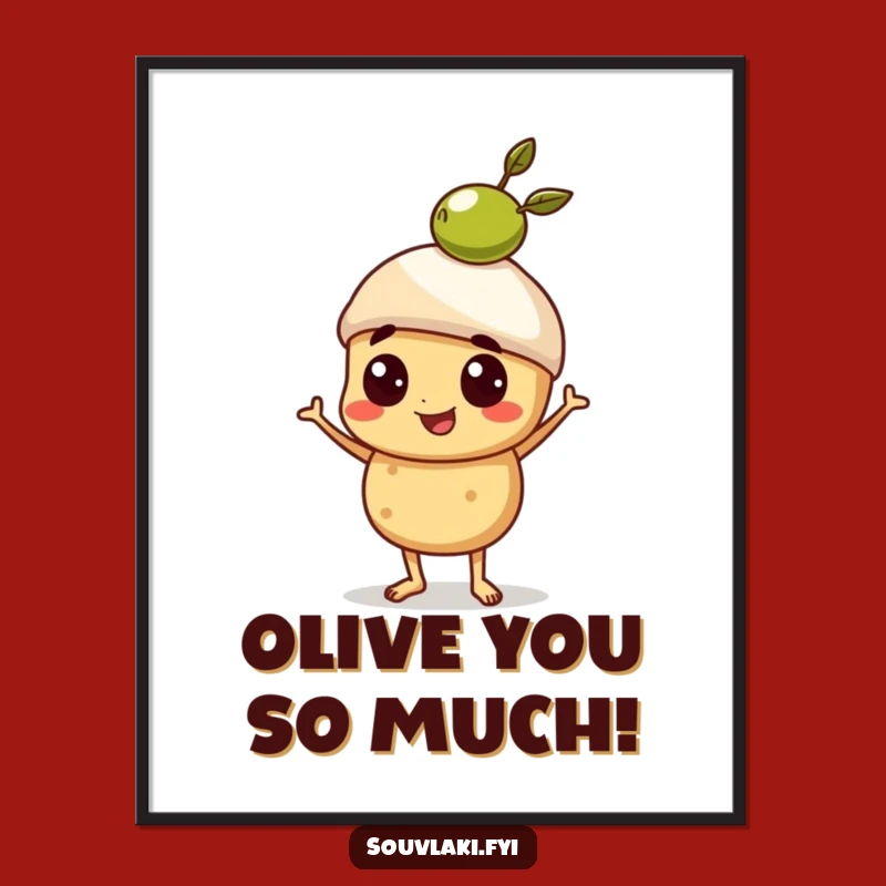 Free Printable Wall Art: Proud Souvlaki Olive Balance Master - Funny Download Decor