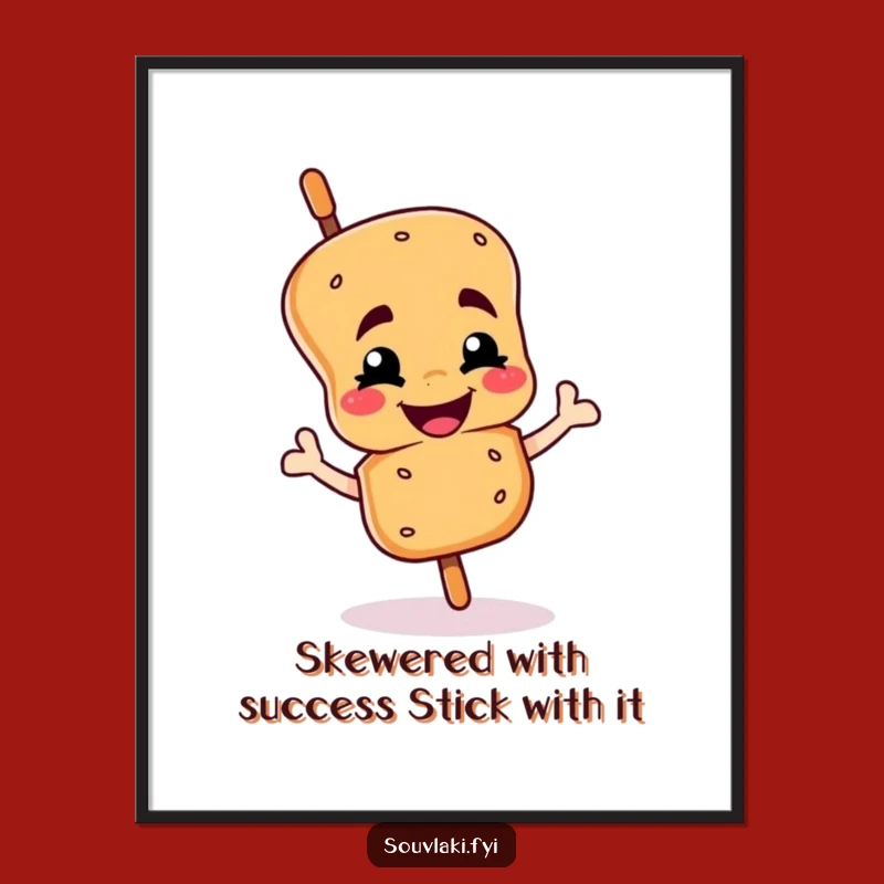 Funny Free Printable Wall Art: Winking Souvlaki Skewer, Humorous Downloadable Decor