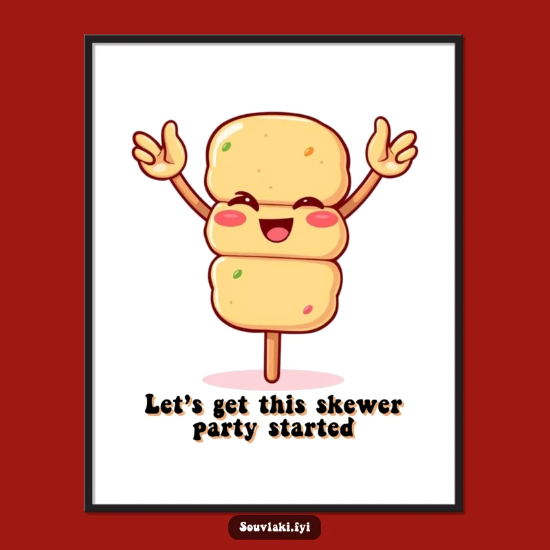 Waving Souvlaki Fun: Free Printable Wall Art Decor