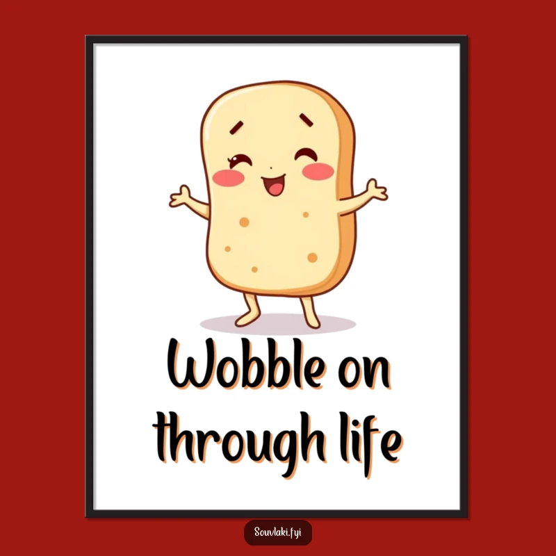 Wobbly Pita Dance Free Printable Wall Art - Funny Downloadable Decor