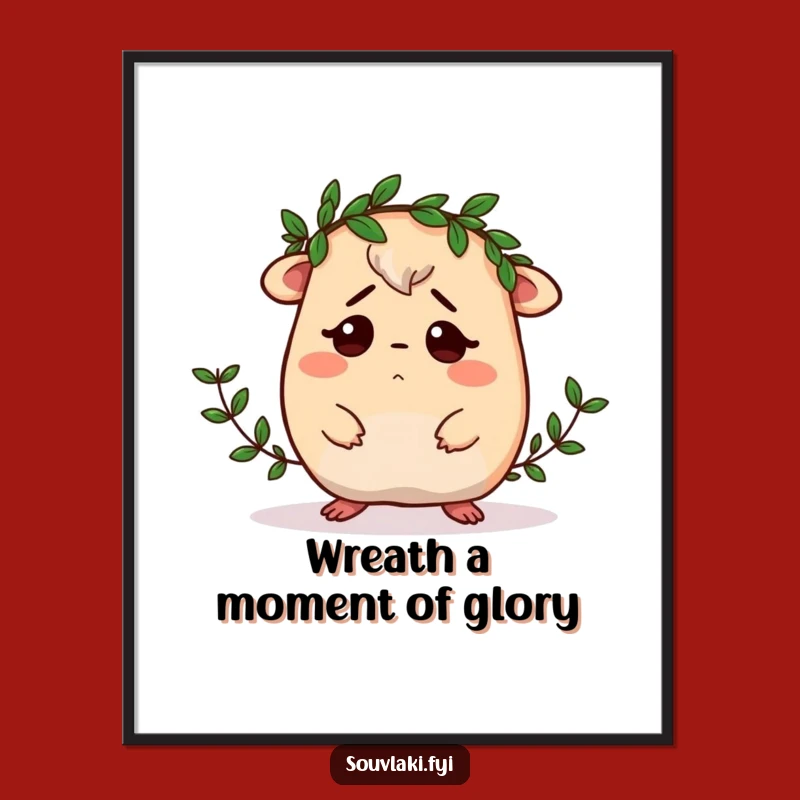 Free Printable Wall Art: Confused Moussaka Laurel Wreath Humorous Downloadable Decor
