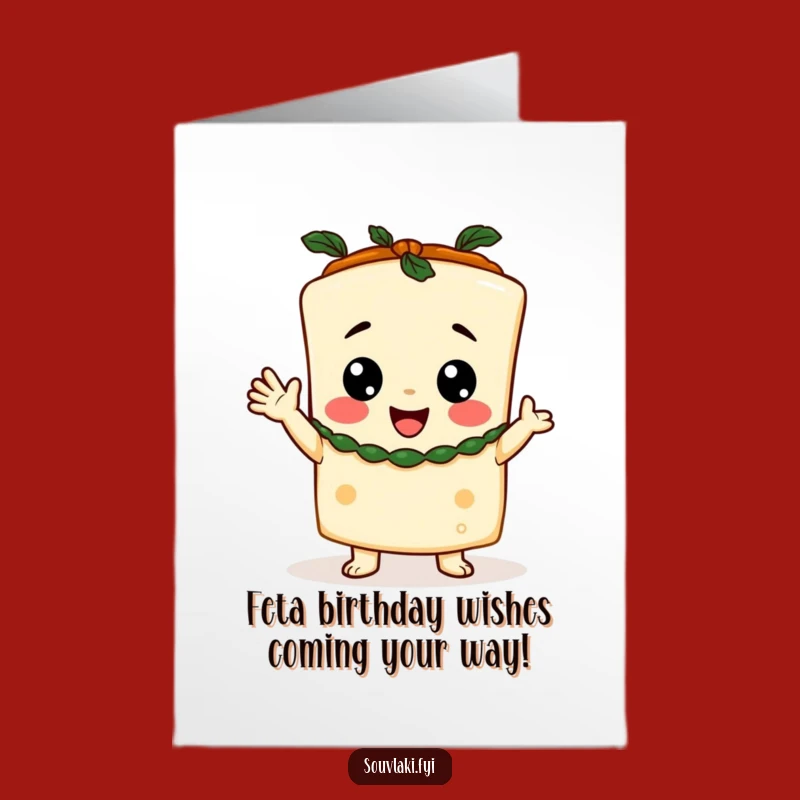 Free Printable Birthday Card: Cheerful Feta Toga Party Fun - Funny Downloadable