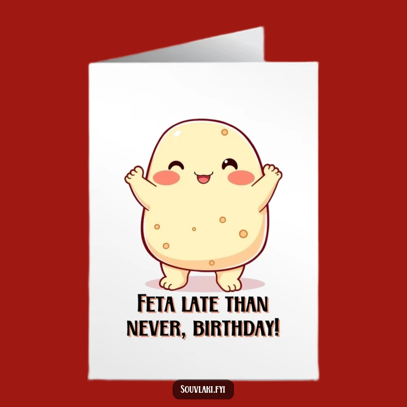 Free Printable Birthday Card: Feta Cheese Bump Funny Downloadable Gift