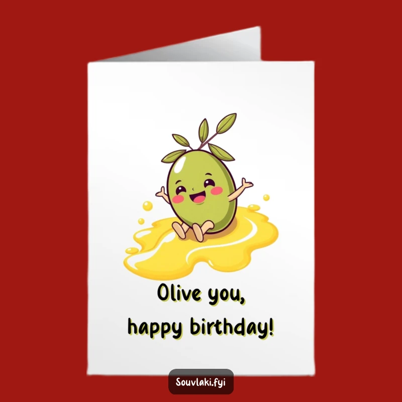 Free Printable Olive Birthday Card: Slipping, Sliding Fun, Downloadable Gift