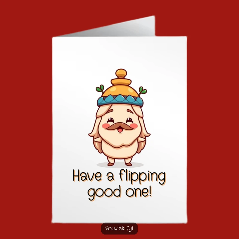 Happy Souvlaki Amphora Hat Birthday Card: Free Printable Humorous Downloadable Gift