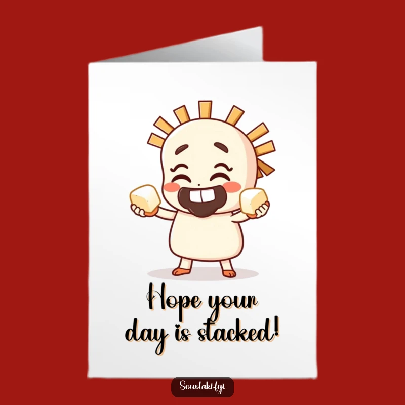 Free Printable Birthday Card: Juggling Souvlaki Fun - Funny Downloadable Gift