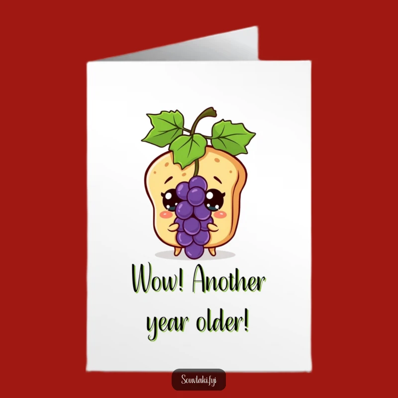 Free Printable Birthday Card: Surprised Pita & Grape, Funny Downloadable Gift
