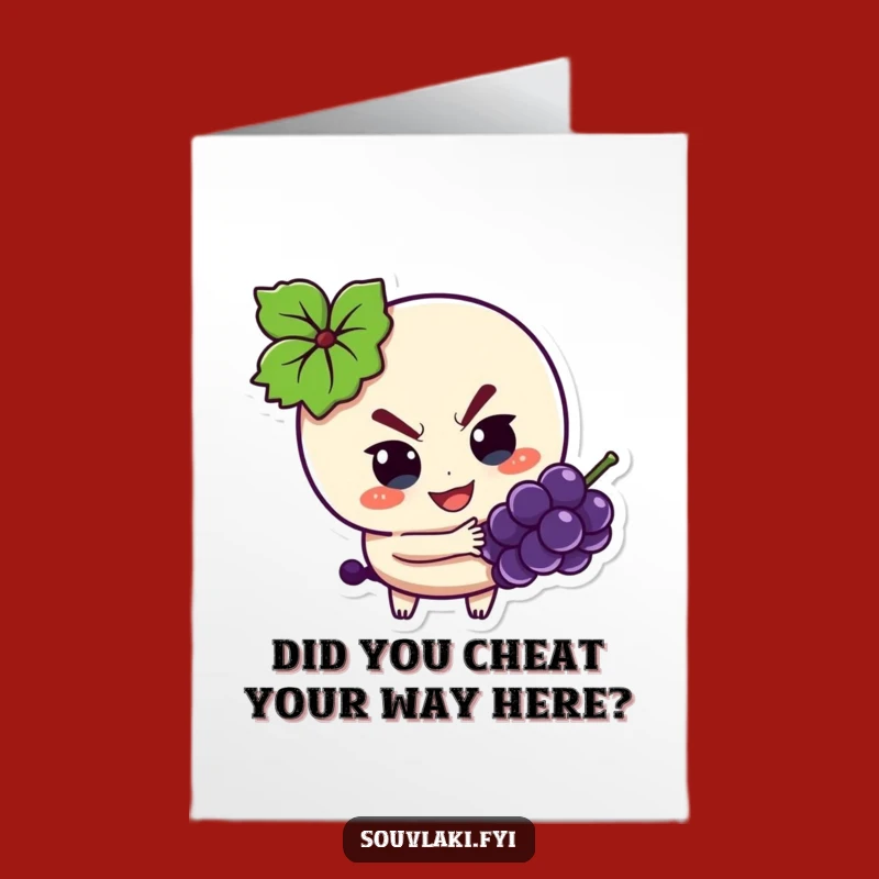 Free Printable Congrats Card: Sneaky Souvlaki Grape Funny Success