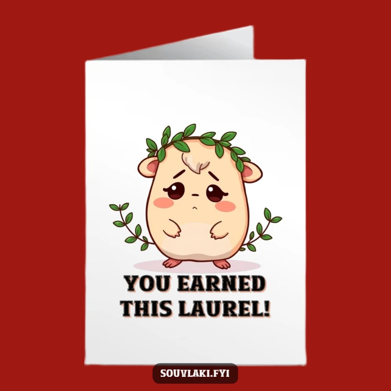 Free Printable Congrats Card: Confused Moussaka Laurel Wreath Humorous Downloadable Gift