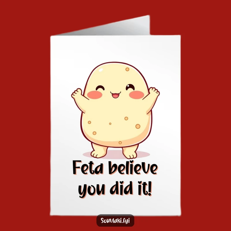 Free Printable Congrats Card: Feta Cheese Bump Achievement Downloadable Gift