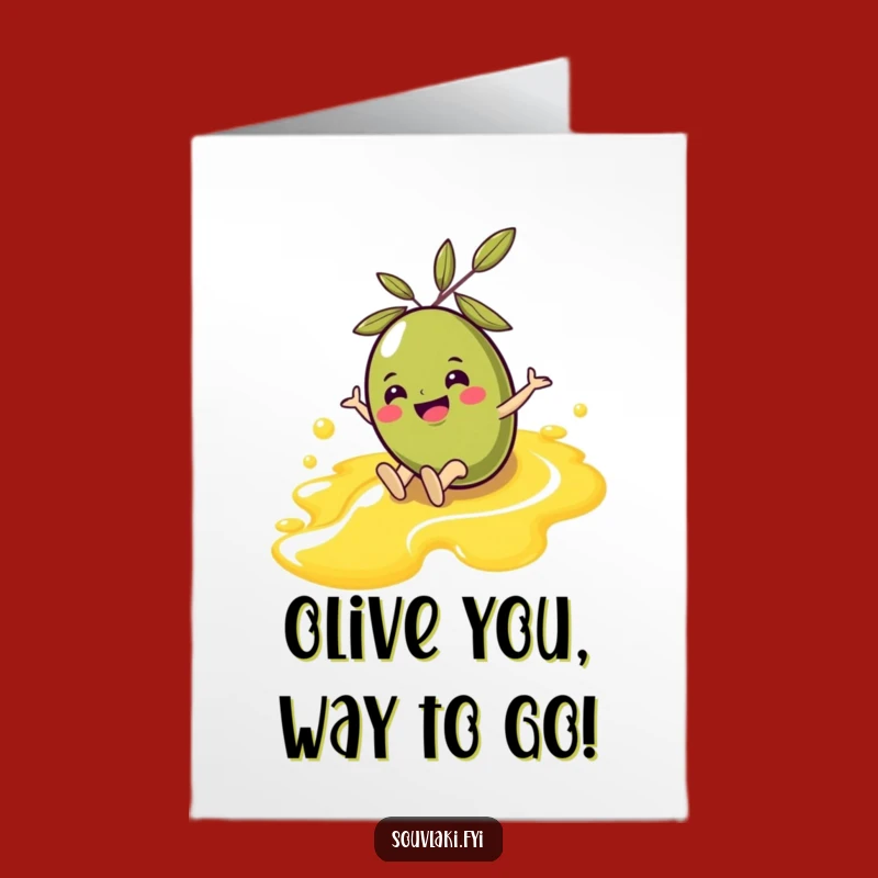 Free Printable Olive Congrats Card: Slipping Fun, Downloadable Gift