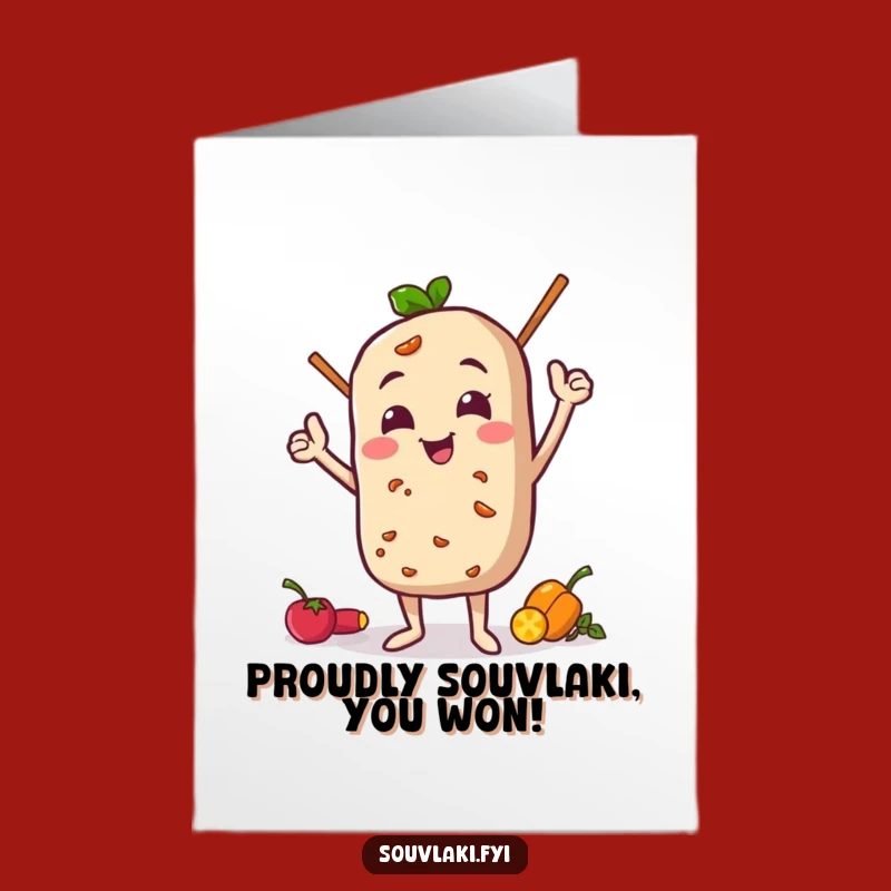 Free Printable Souvlaki Card: Proud Pose for Your Success, Funny Congrats