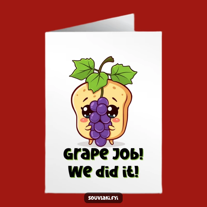 Free Printable Congrats Card: Pita Shocked by Grape, Humorous Downloadable Gift