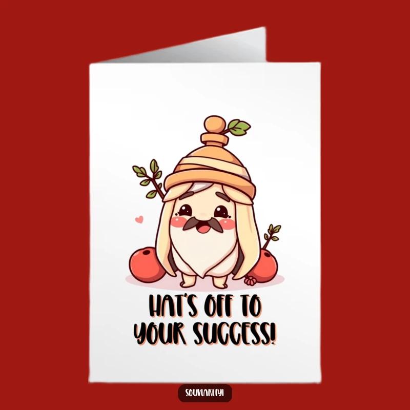 Congratulate them with this free printable card showing a happy souvlaki with an amphora hat. Print at home for a unique touch!