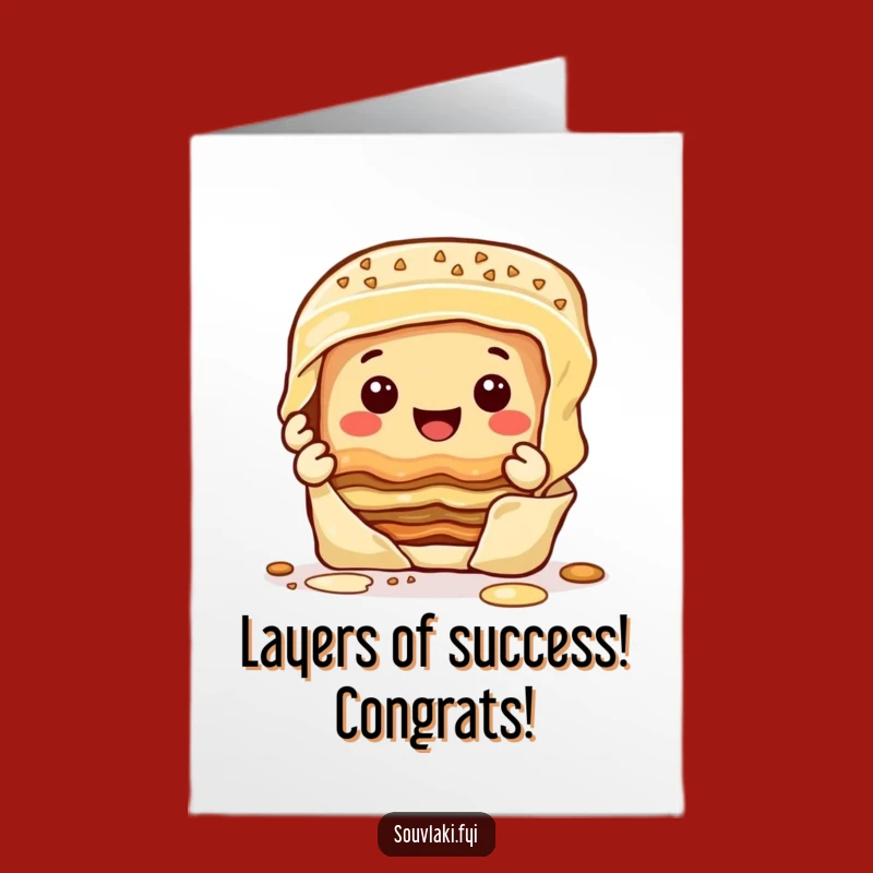 Free Printable Congrats Card: Baklava Peeling Layers, Humorous Downloadable Gift