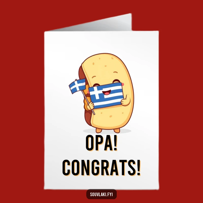Free Printable Congrats Card: Souvlaki Cheers for Your Greek Celebration