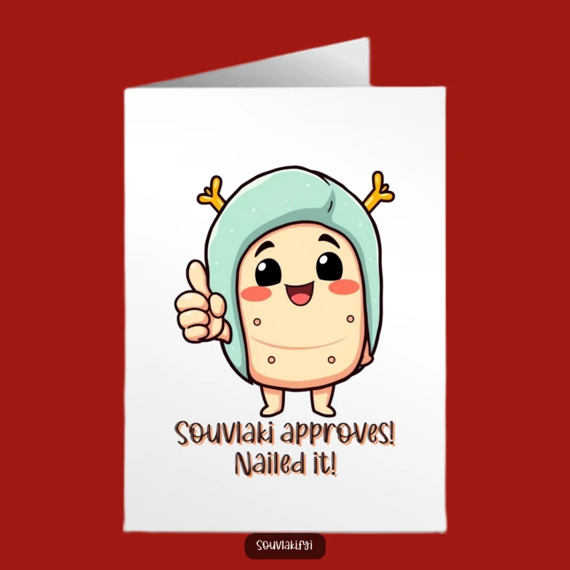 Free Printable Souvlaki Card: Thumbs Up for Your Success, Funny Congrats Greeting