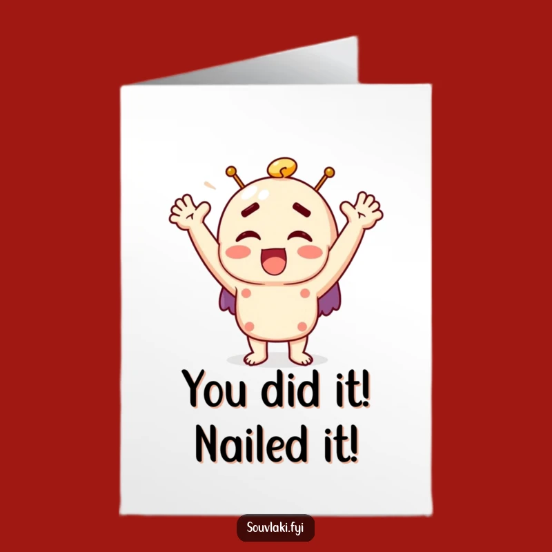 Free Printable Congrats Card: Excited Souvlaki - Funny Downloadable Gift