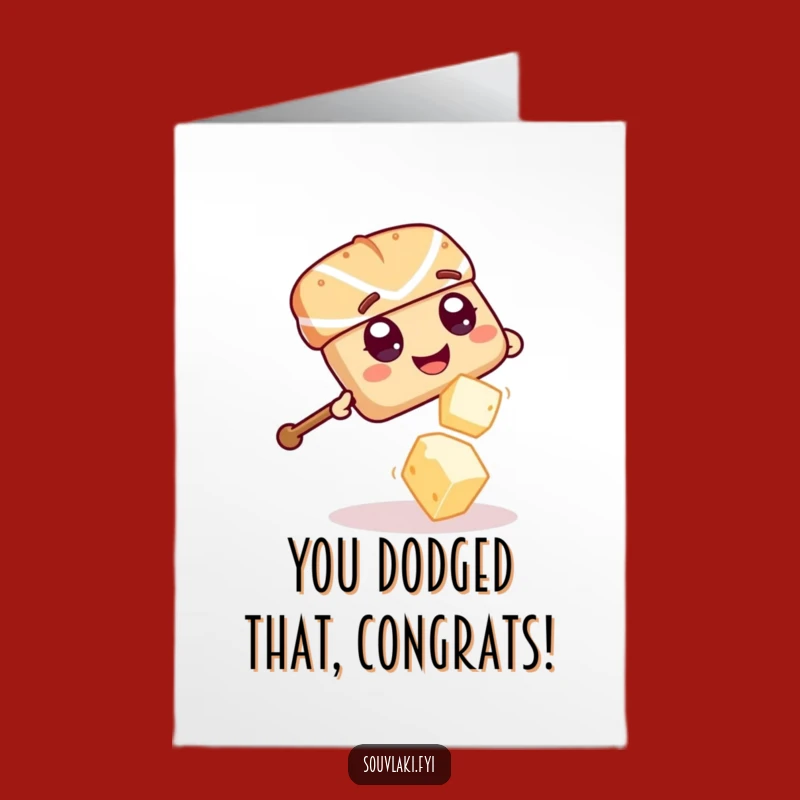 Free Printable Congrats Card: Souvlaki Dodging Feta Funny Downloadable Gift