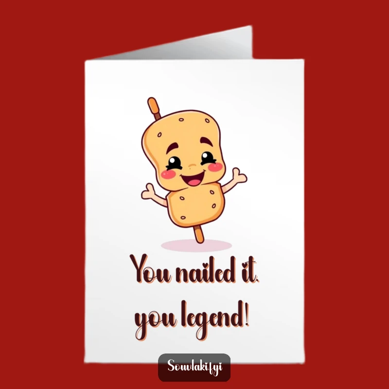 Free Printable Congrats Card: Winking Souvlaki Skewer, Humorous Downloadable Gift