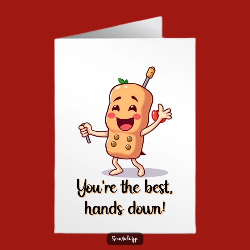 Free Printable Souvlaki Congrats Card: Triumphant Dancer, Downloadable Gift