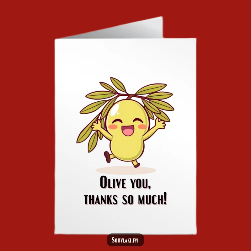 Free Printable Thank You Card: Olive Spin Gratitude Downloadable Gift