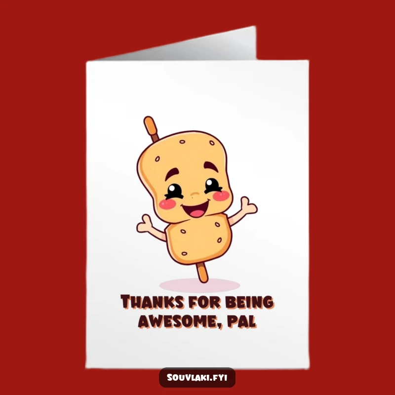 Free Printable Thank You Card: Winking Souvlaki Skewer, Fun Downloadable Gift