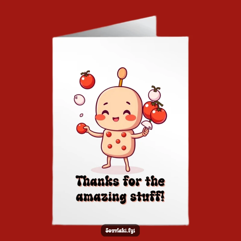 Thanks a Skewer! Free Printable Thank You Card - Foodie Downloadable Gift