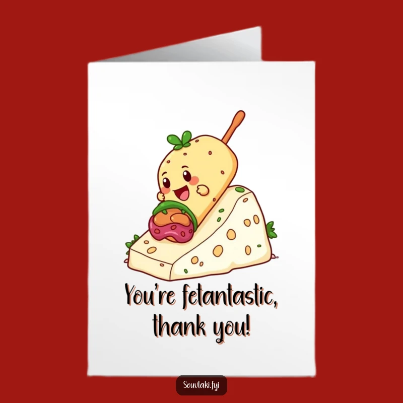 Free Printable Thank You Card: Souvlaki Feta Hill Funny Downloadable Gift