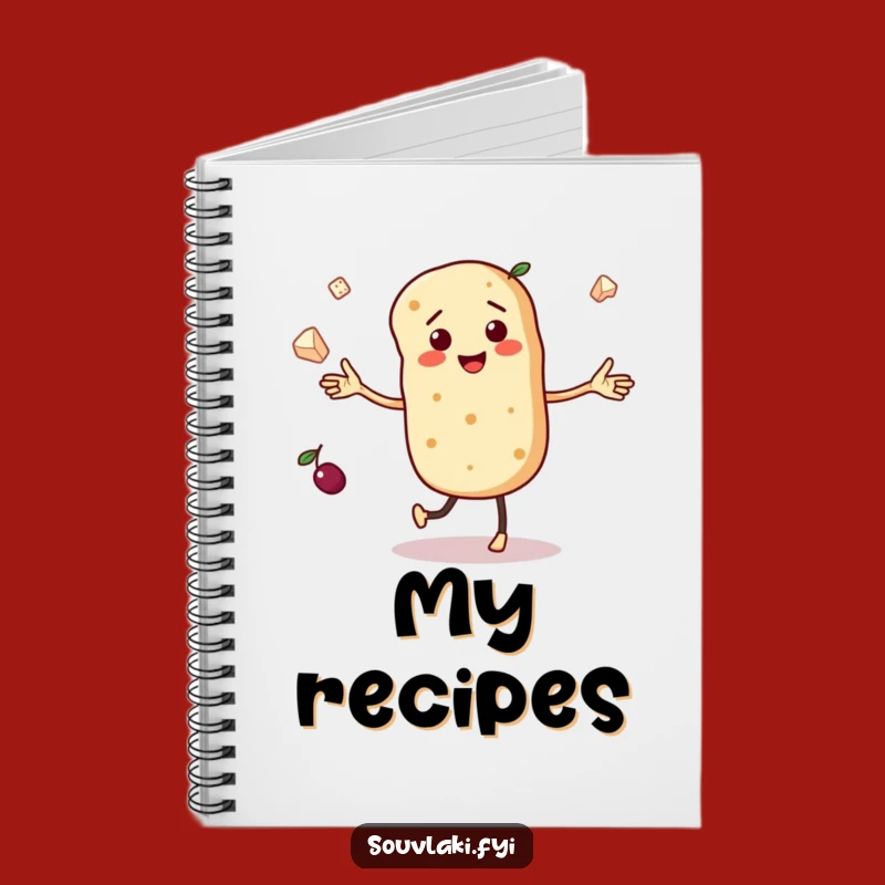 Funny Dancing Pita Notebook - Juggling Food Journal, Great Funny Gift Idea