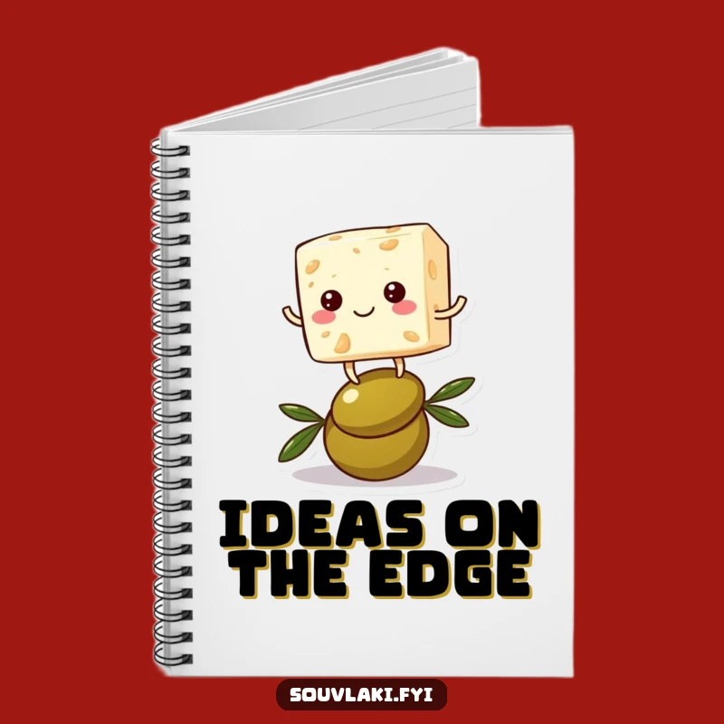 Funny Feta Cheese Notebook: Balancing Character on Olive Journal, Hilarious Gift!