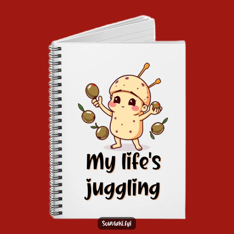 Funny Juggling Souvlaki Notebook: Jot Down Ideas with Olive Flair