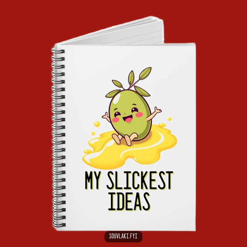 Funny Olive Oil Slide Notebook - Smooth Ideas Character, Excellent Funny Gift!