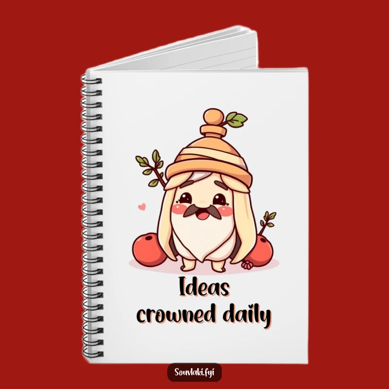 Capture your thoughts with this funny souvlaki notebook, featuring a happy skewer wearing a miniature amphora hat. Great for foodies!