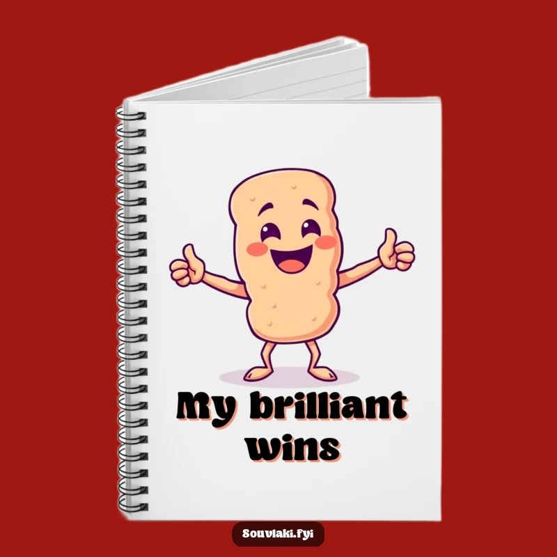 Funny Souvlaki Skewer Victory Notebook - Triumphant Pose Journal, Funny Gift