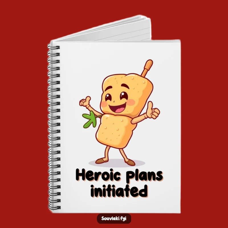 Funny Heroic Souvlaki Skewer Notebook: Bold Character Journal Gift